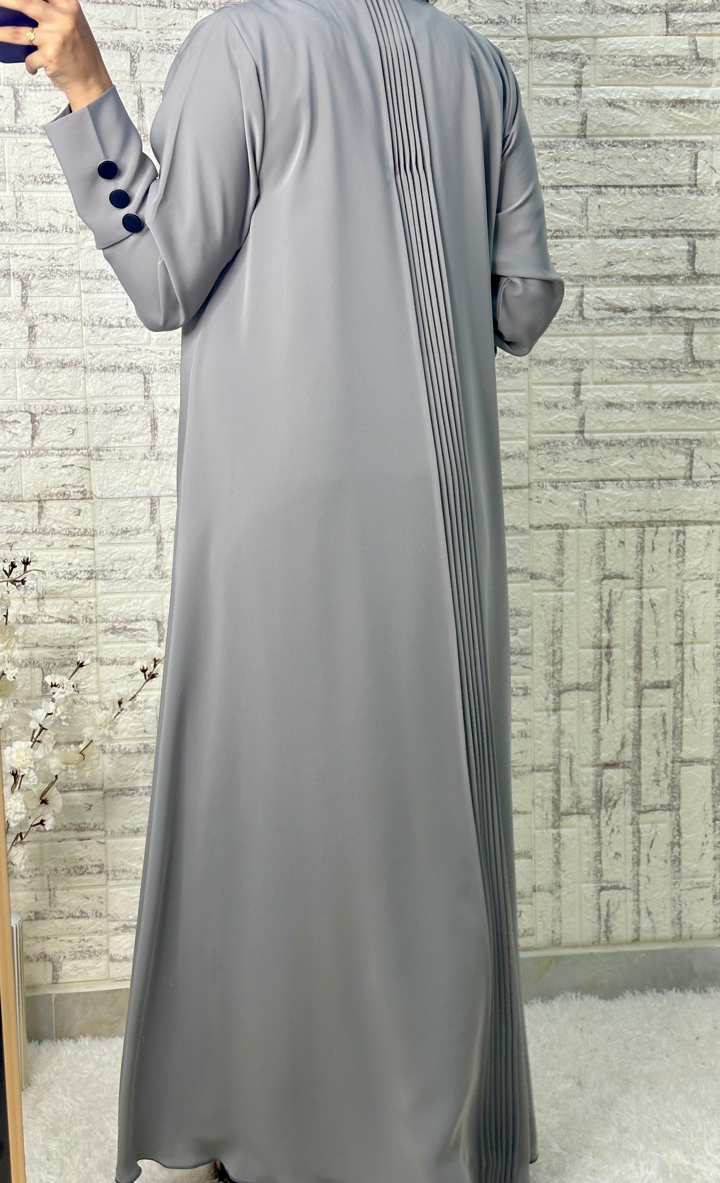 G004 Grey Abaya Set