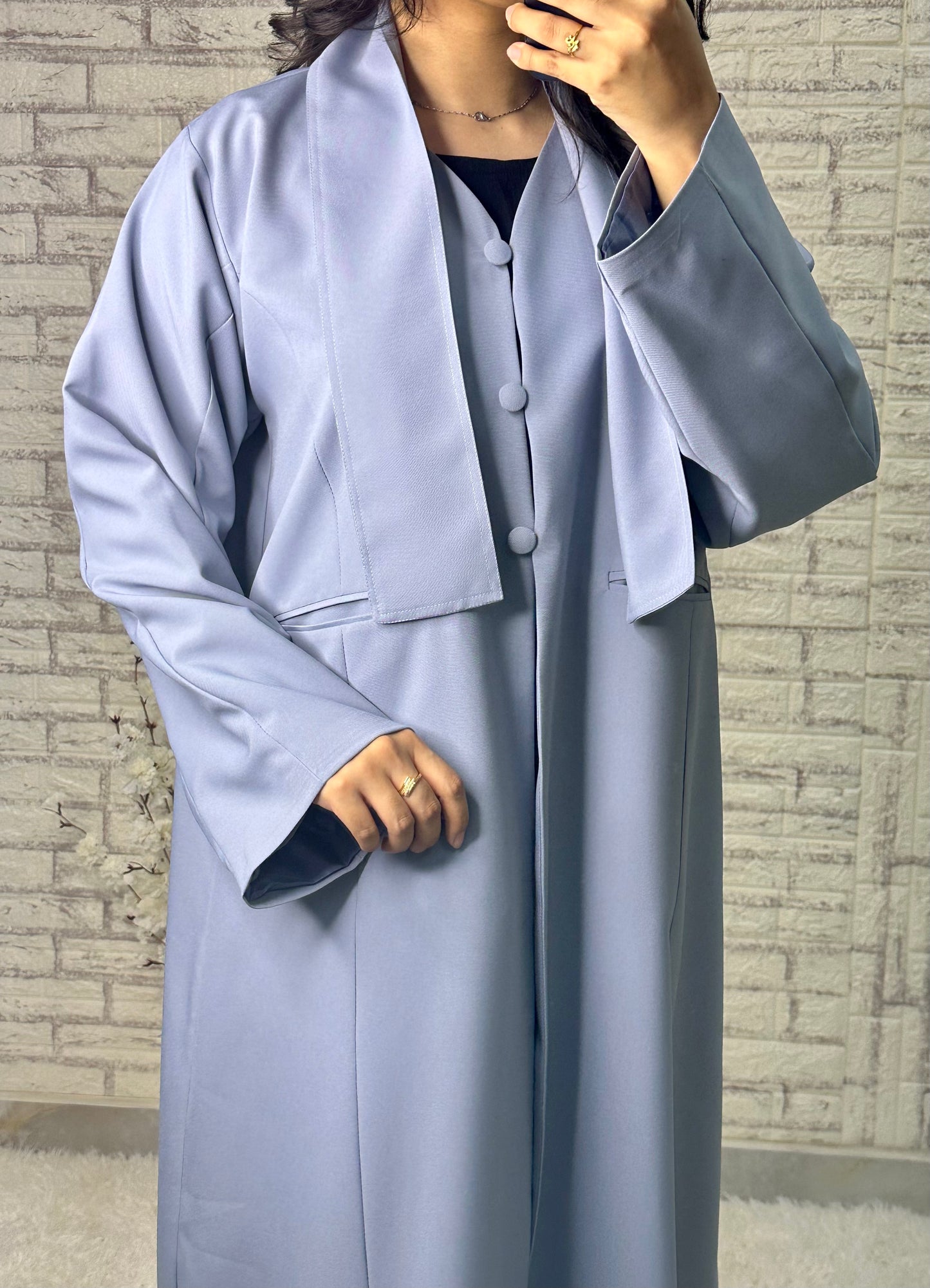 G022 Sky Blue Abaya Set