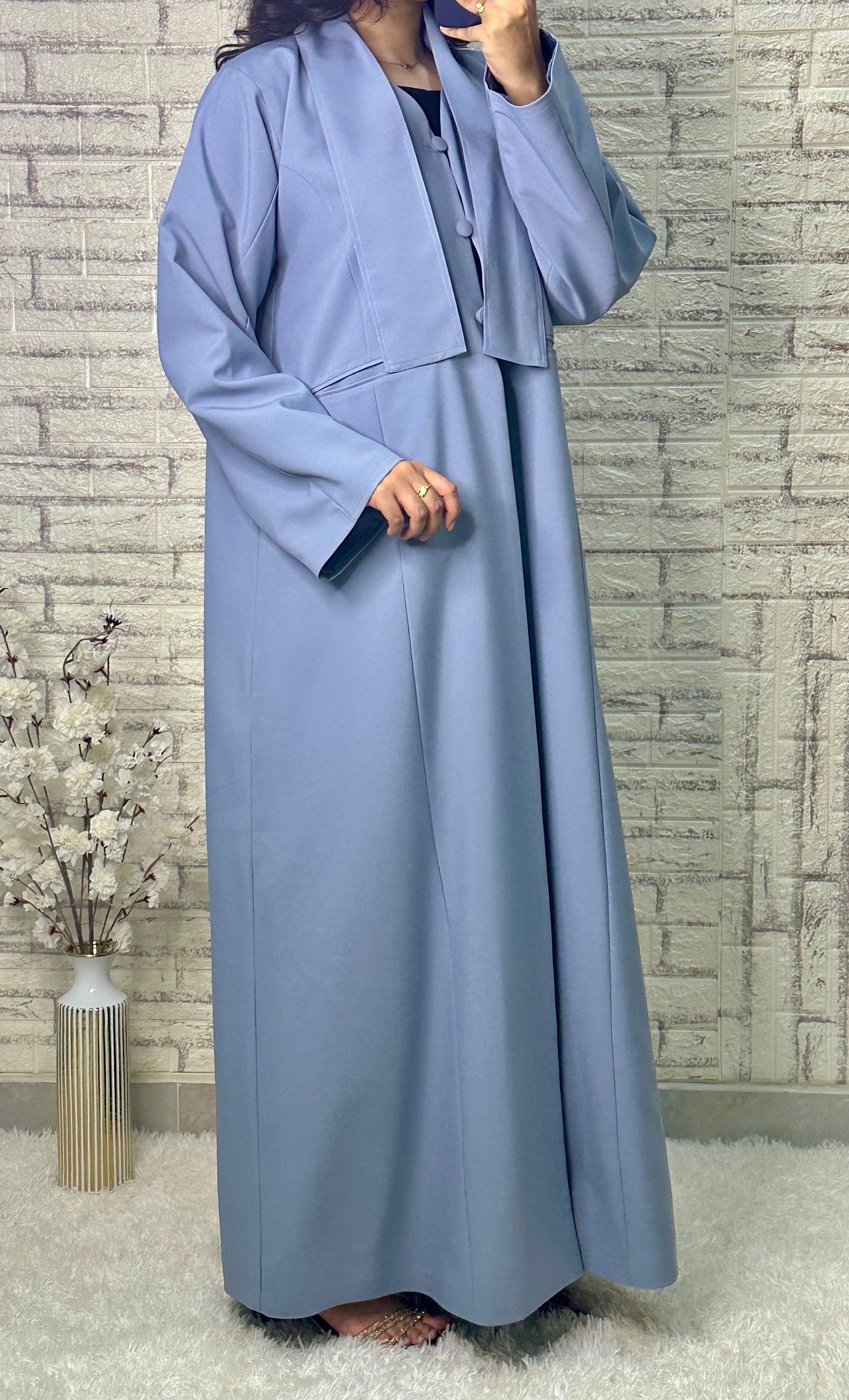 G022 Sky Blue Abaya Set