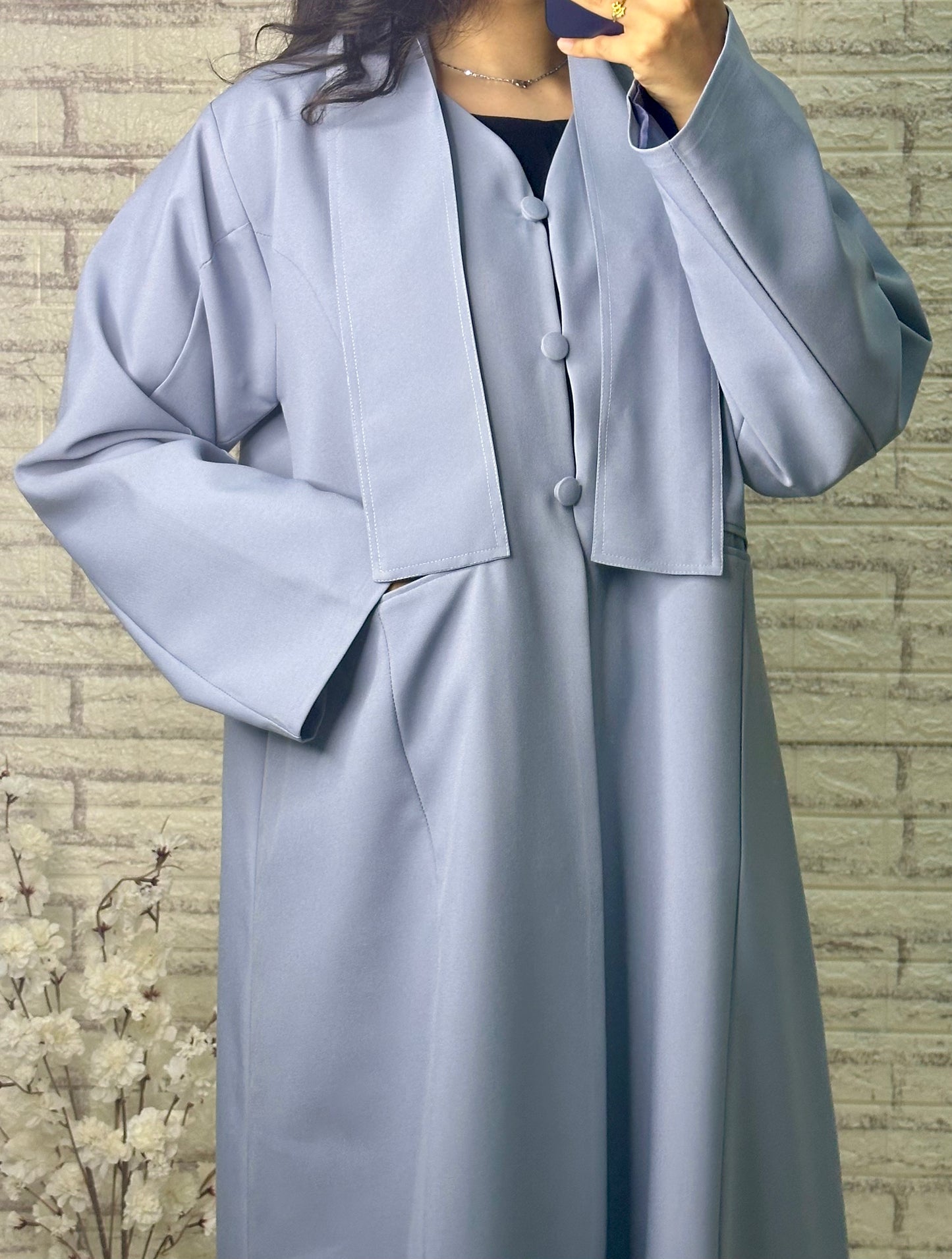 G022 Sky Blue Abaya Set