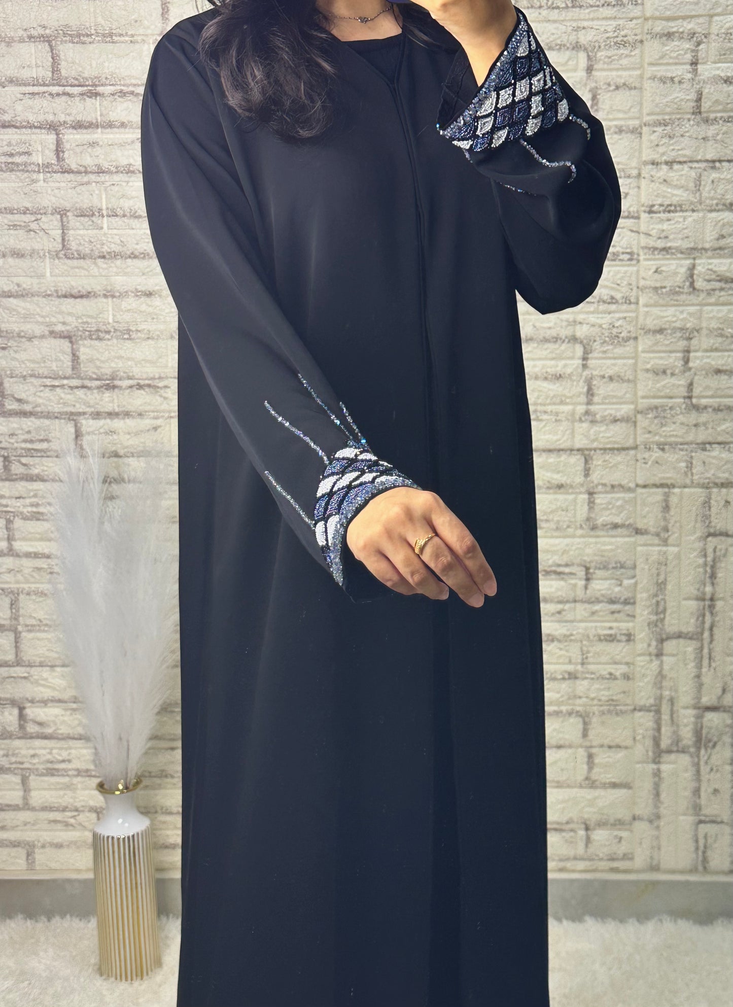 G025 Black Abaya Set