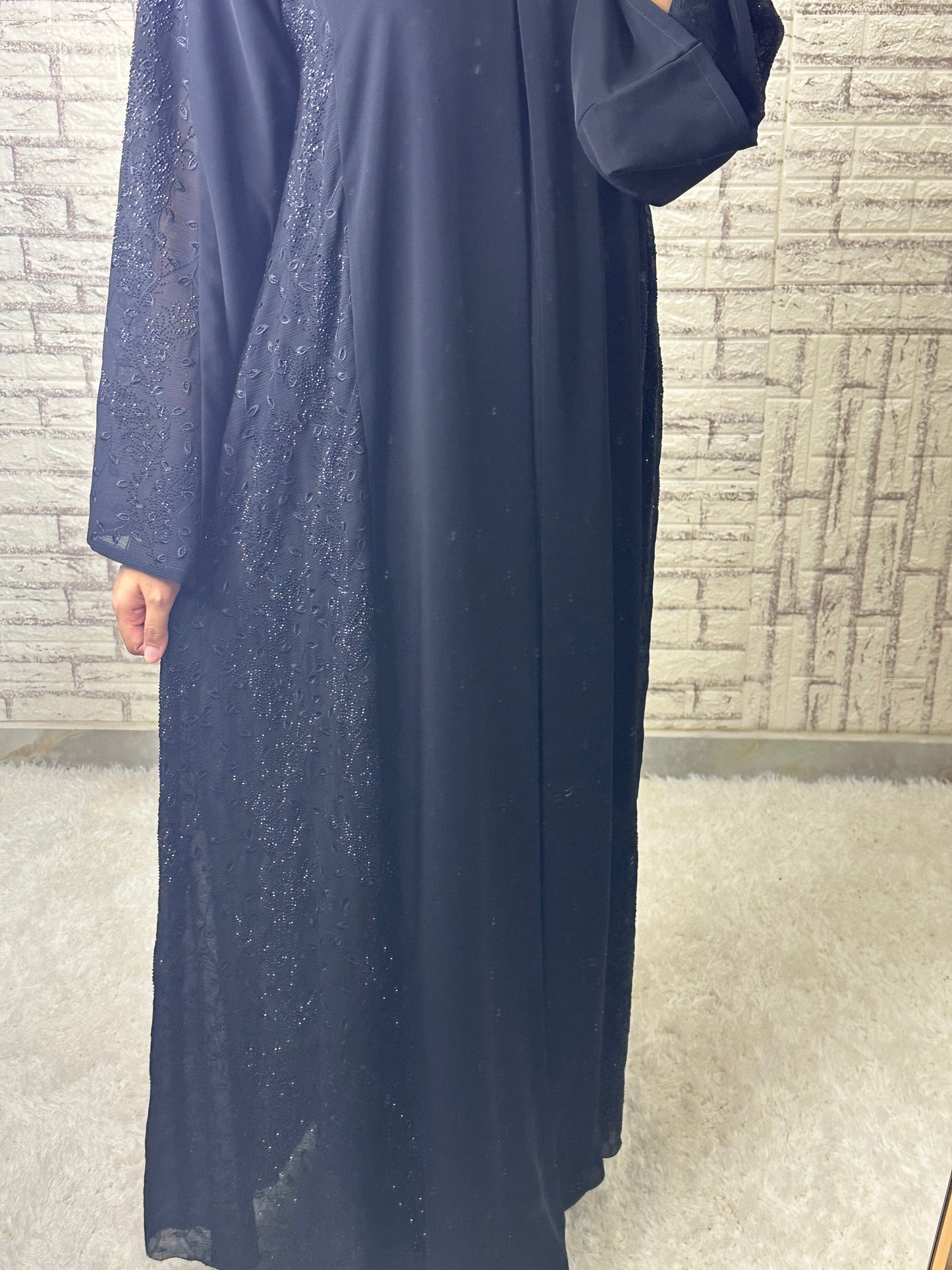 G027 Black chiffon Abaya Set