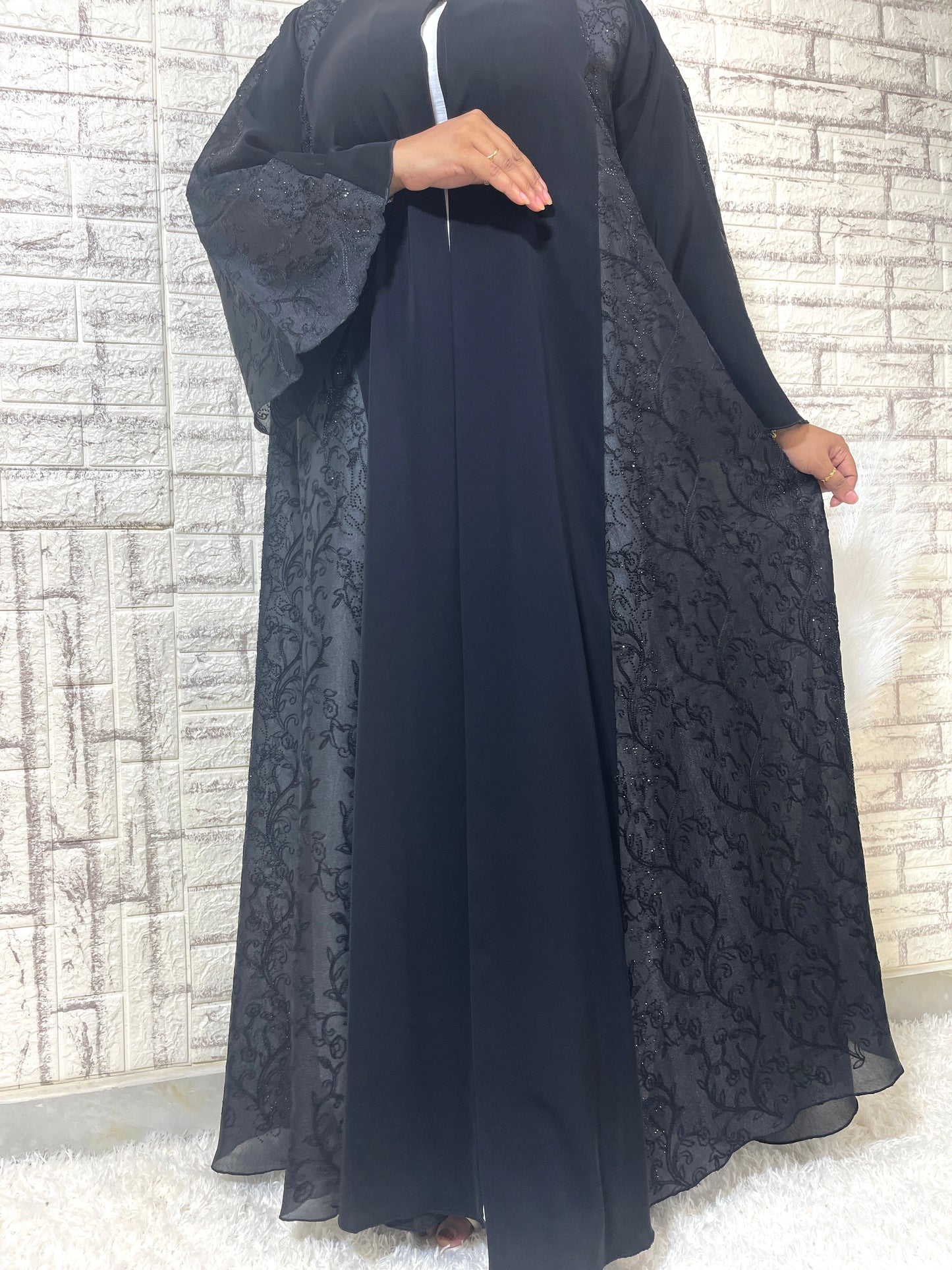 G011 Black Abaya Set