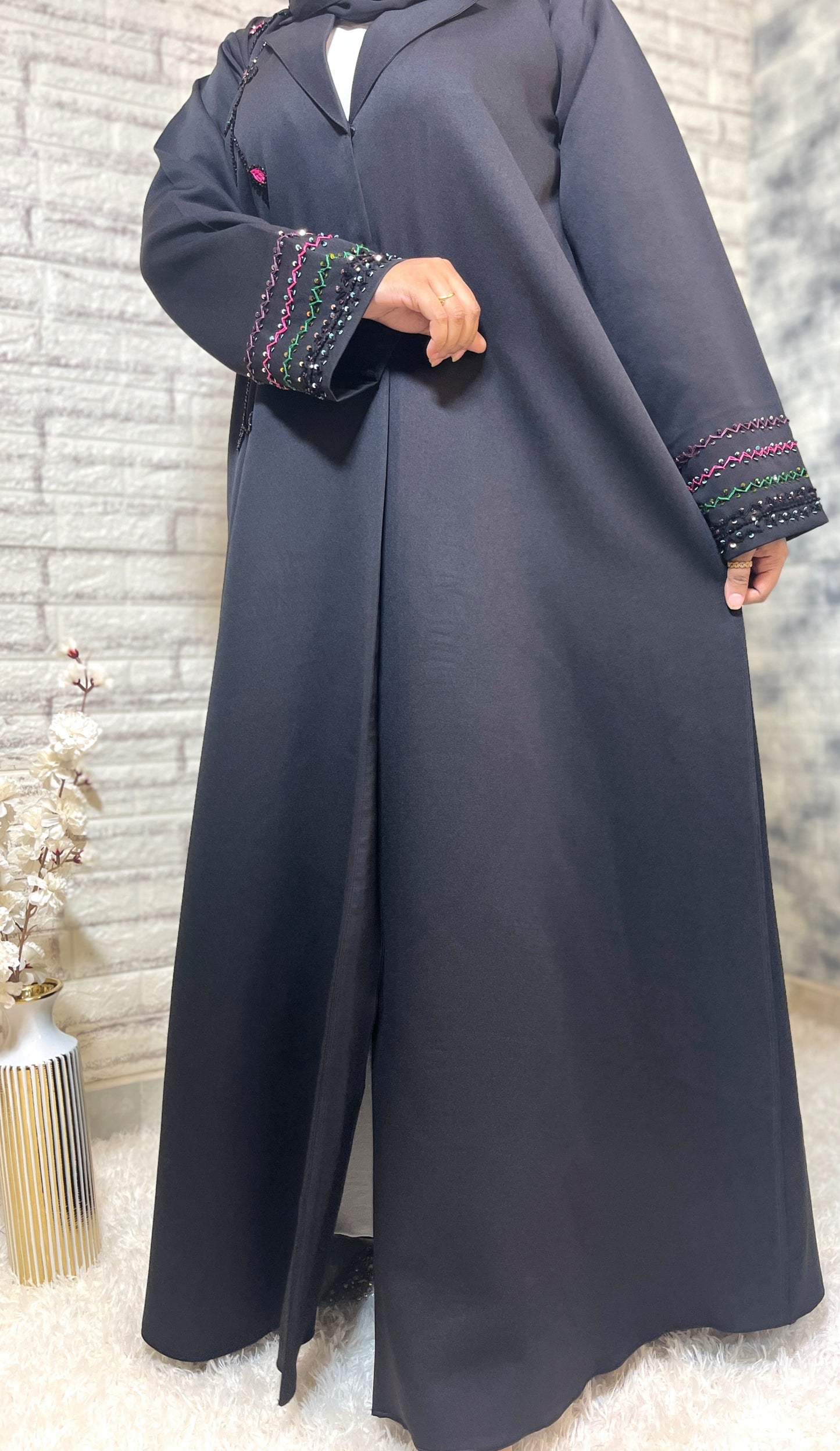 G009 Black Abaya Set