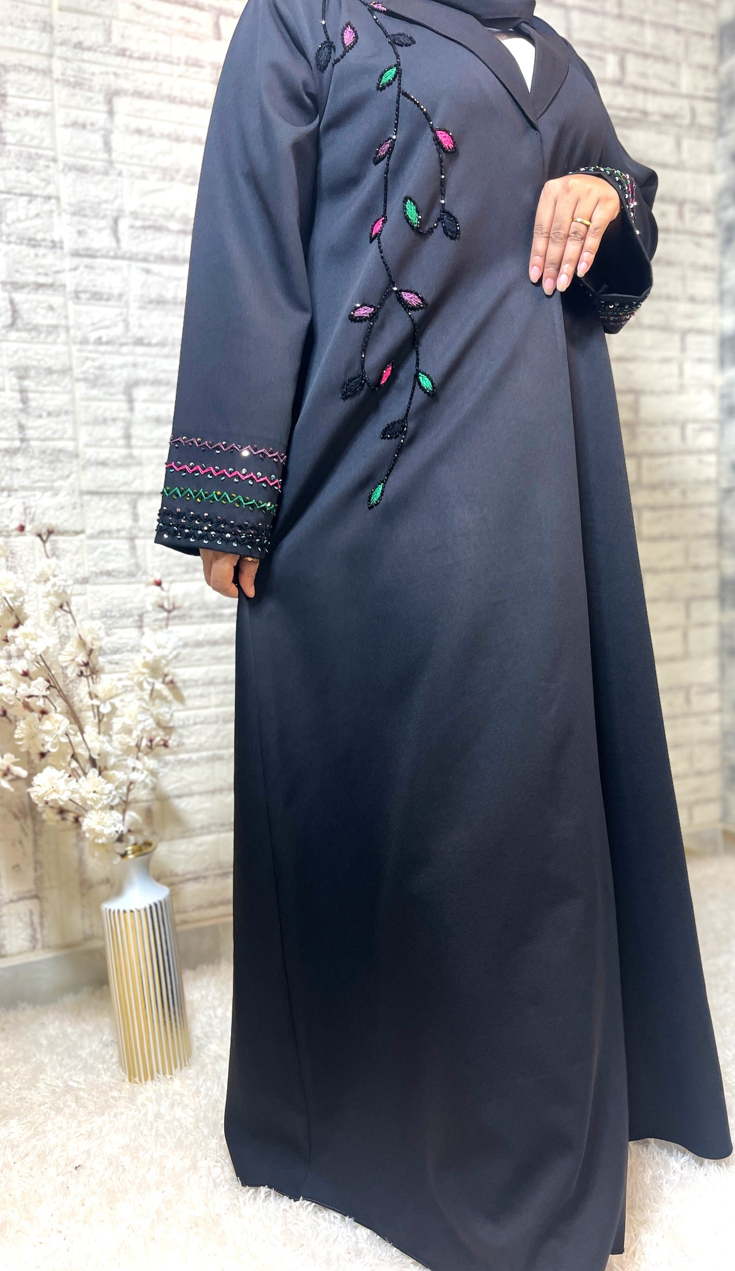 G009 Black Abaya Set