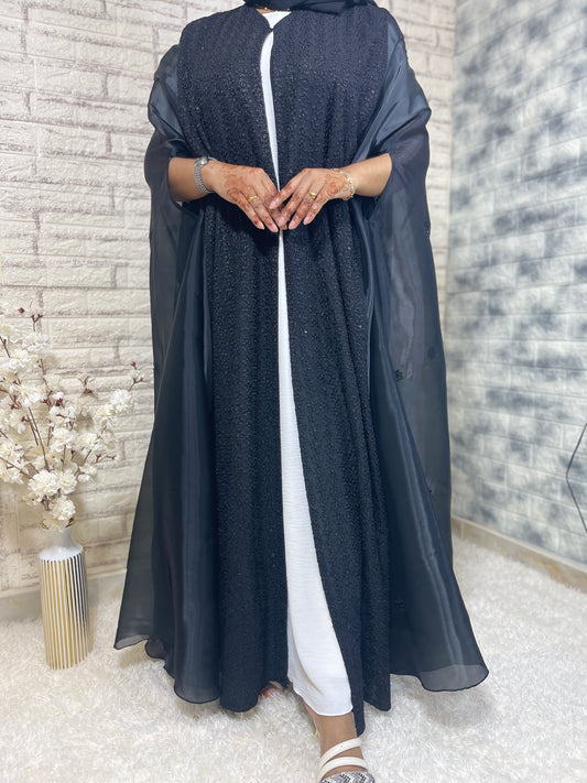 G006 black abaya set