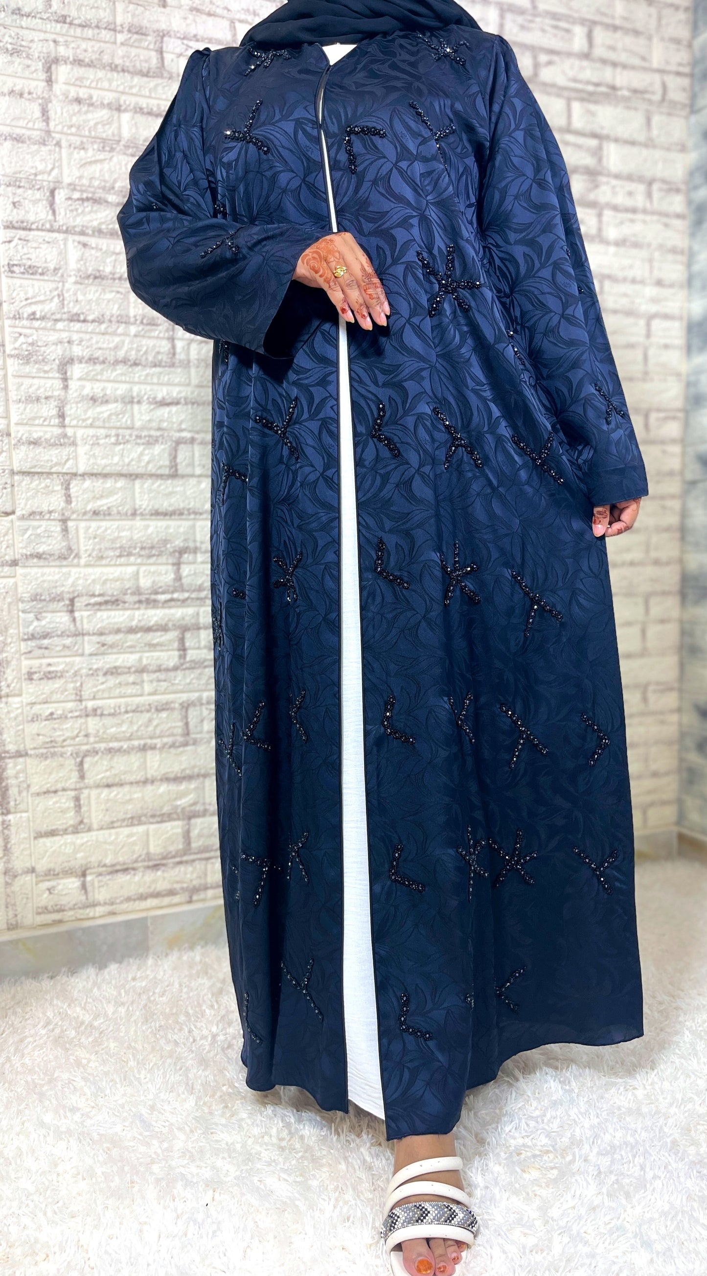 G008 Blue Abaya Set