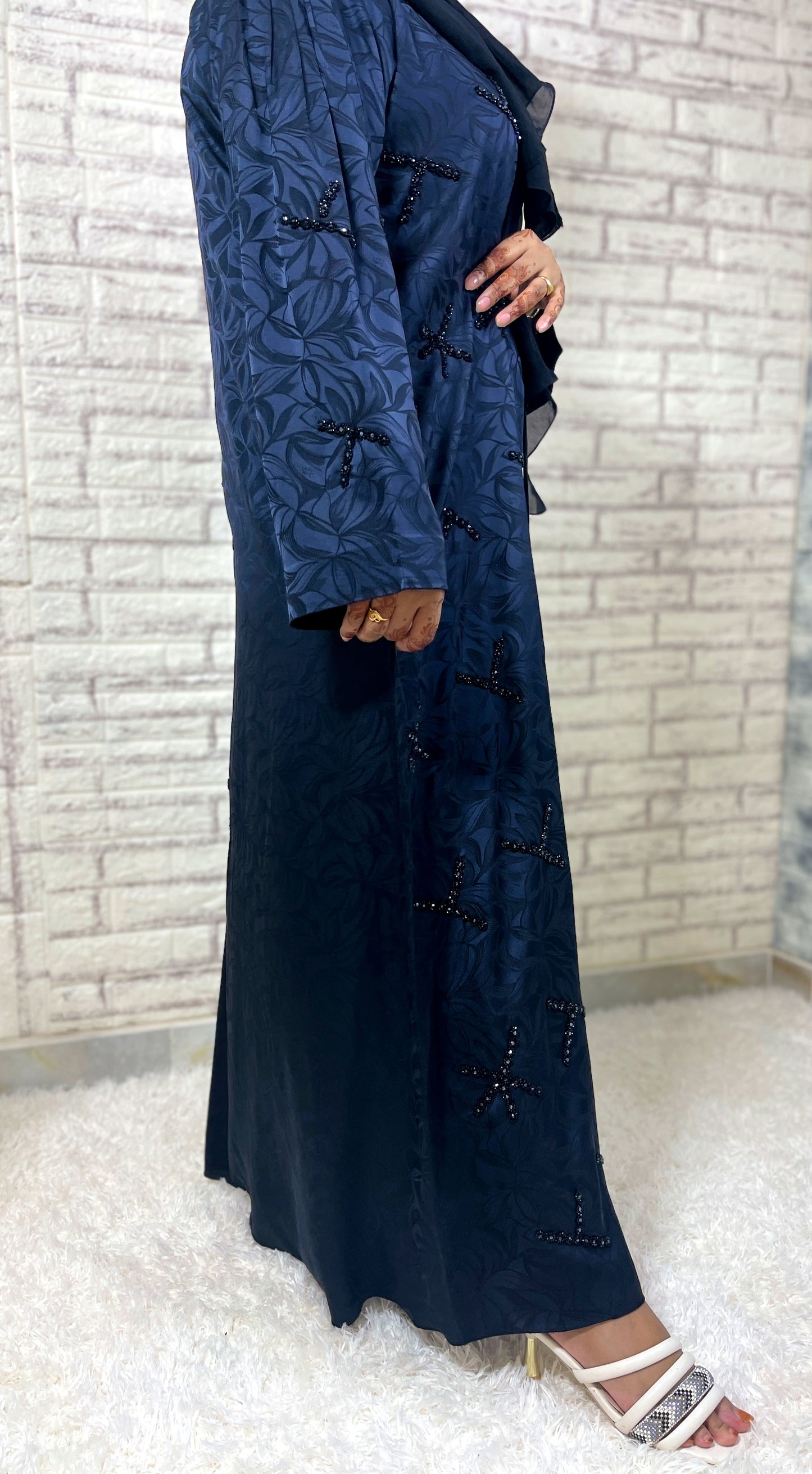 G008 Blue Abaya Set