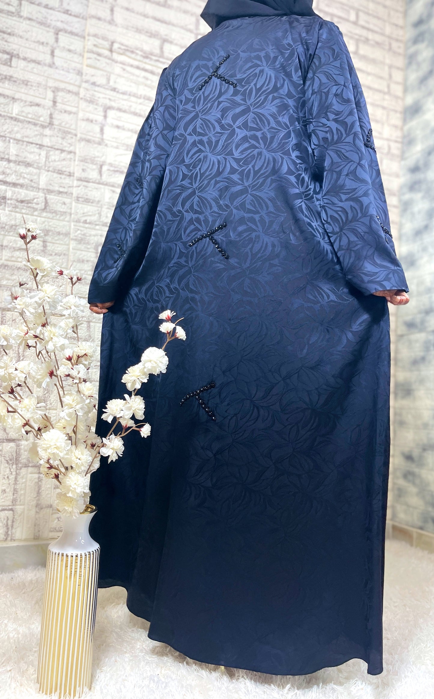 G008 Blue Abaya Set