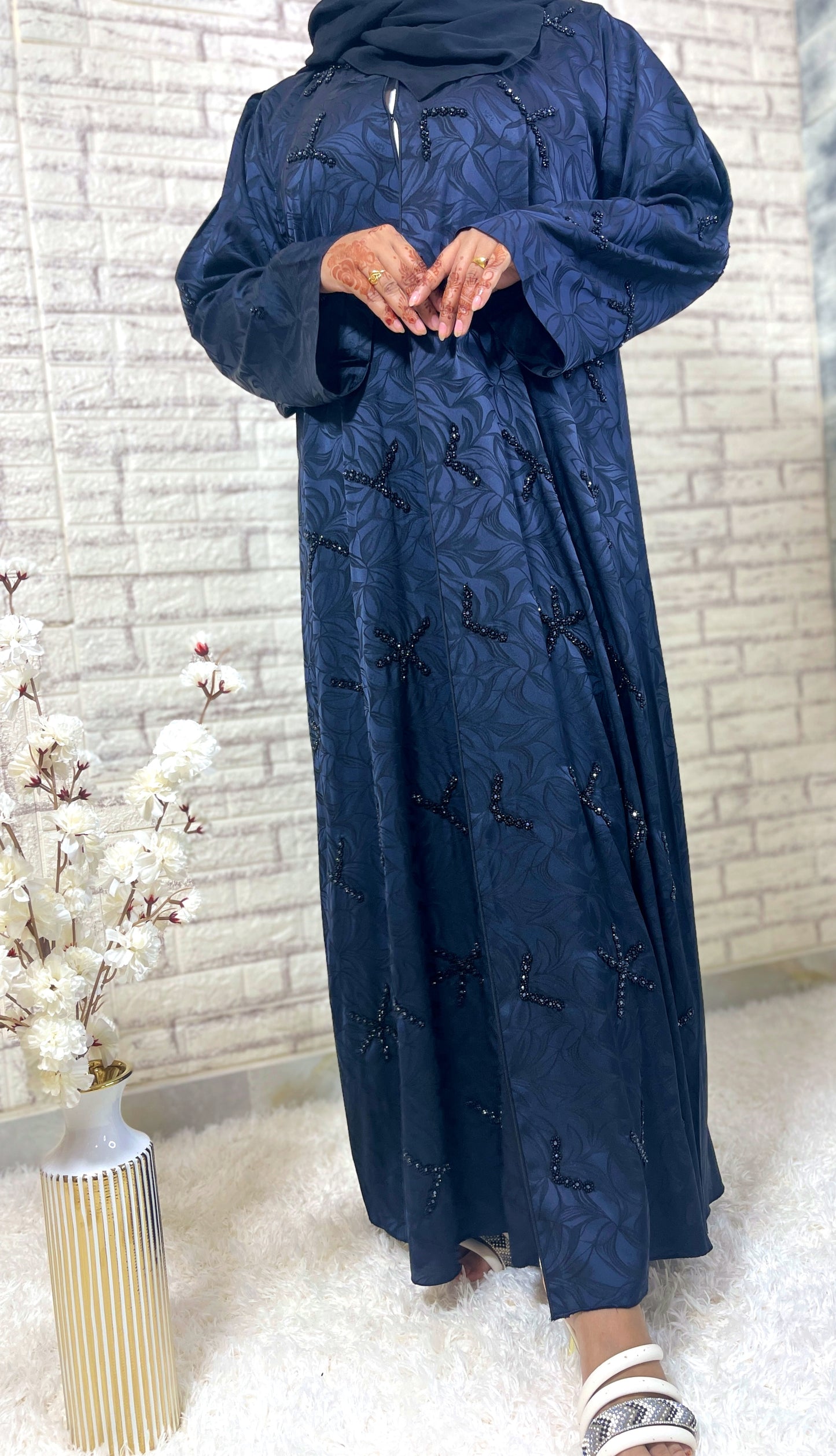 G008 Blue Abaya Set