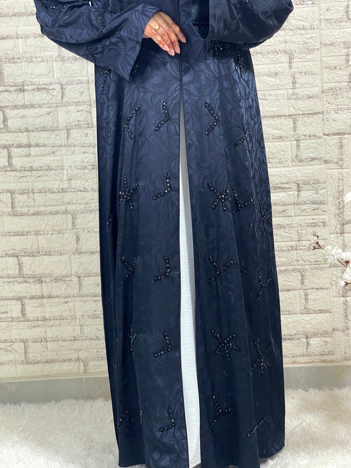 G008 Blue Abaya Set