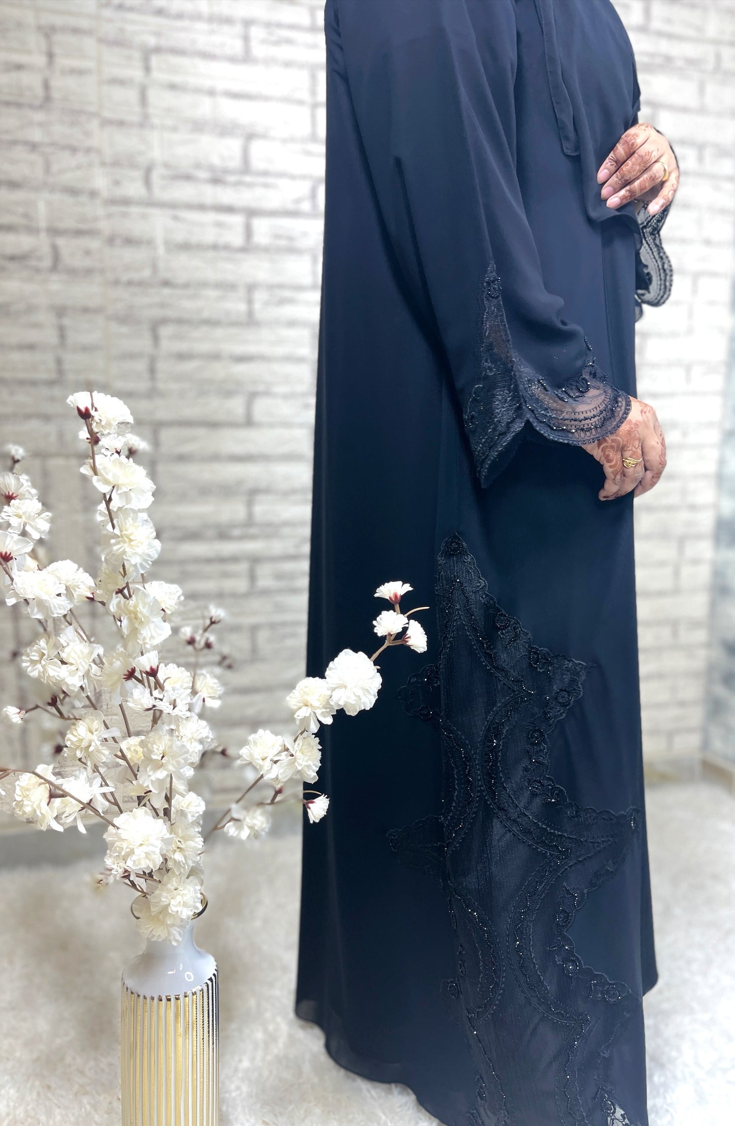 G015 Black Abaya Set