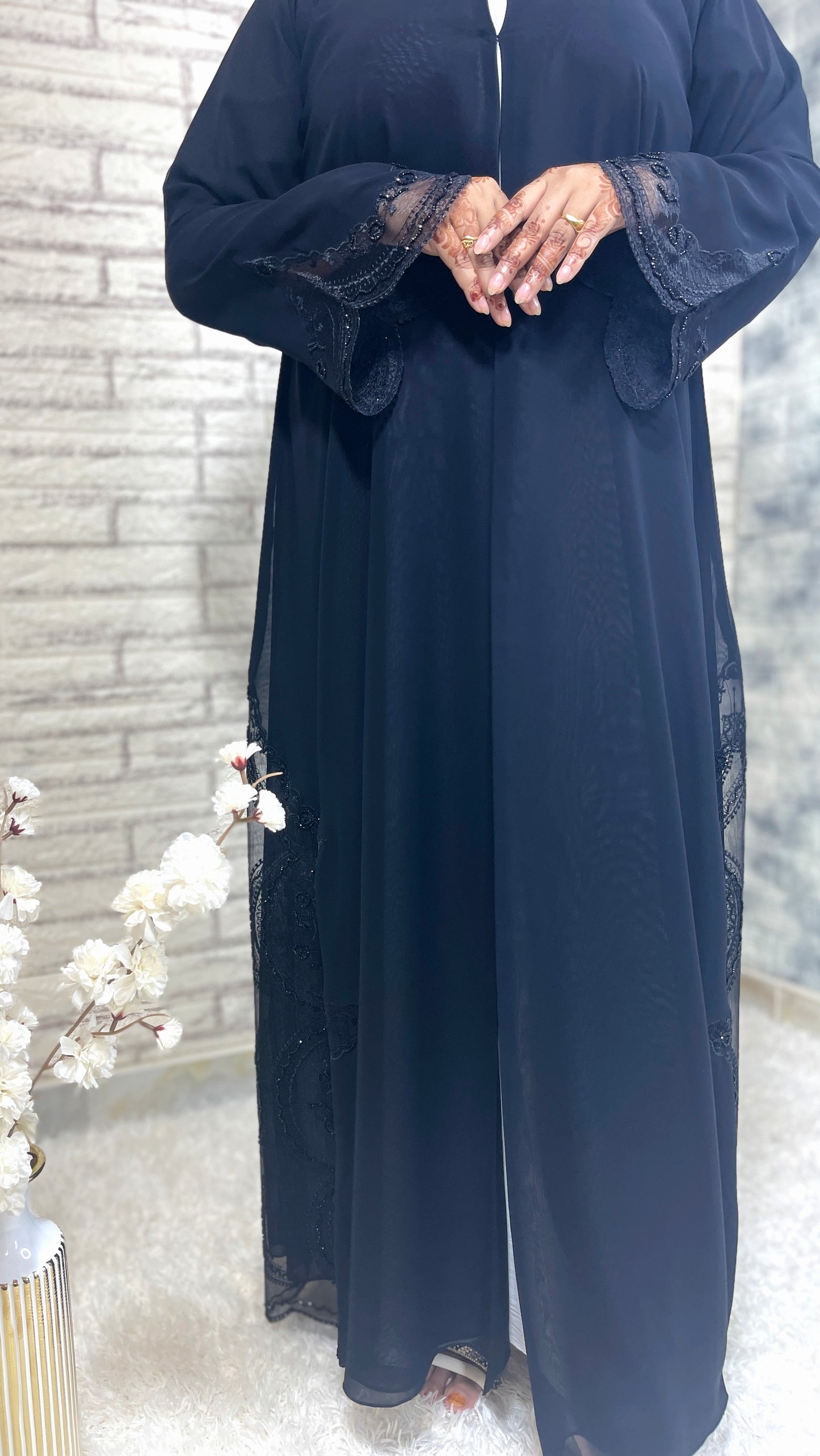 G015 Black Abaya Set