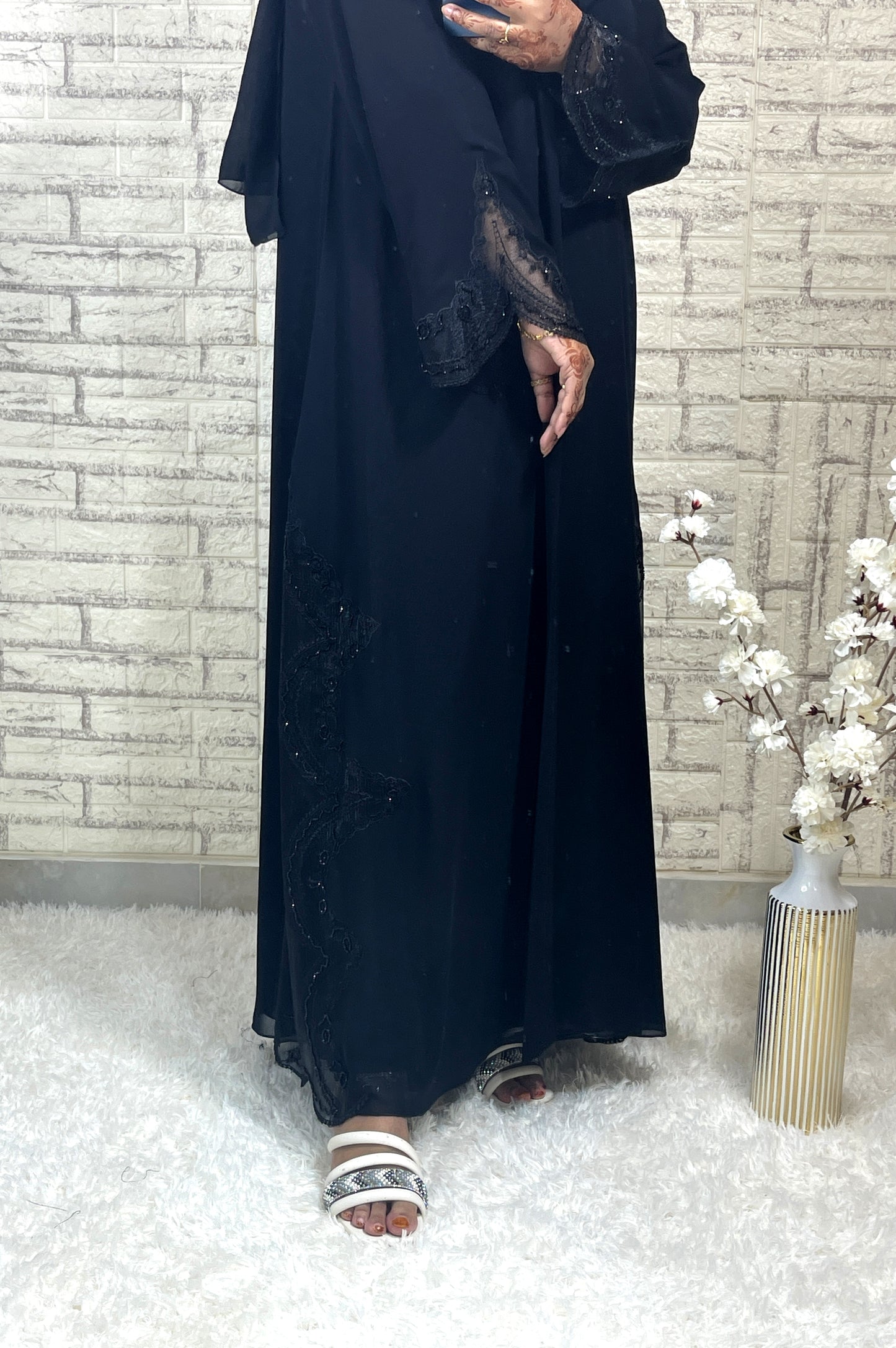 G015 Black Abaya Set