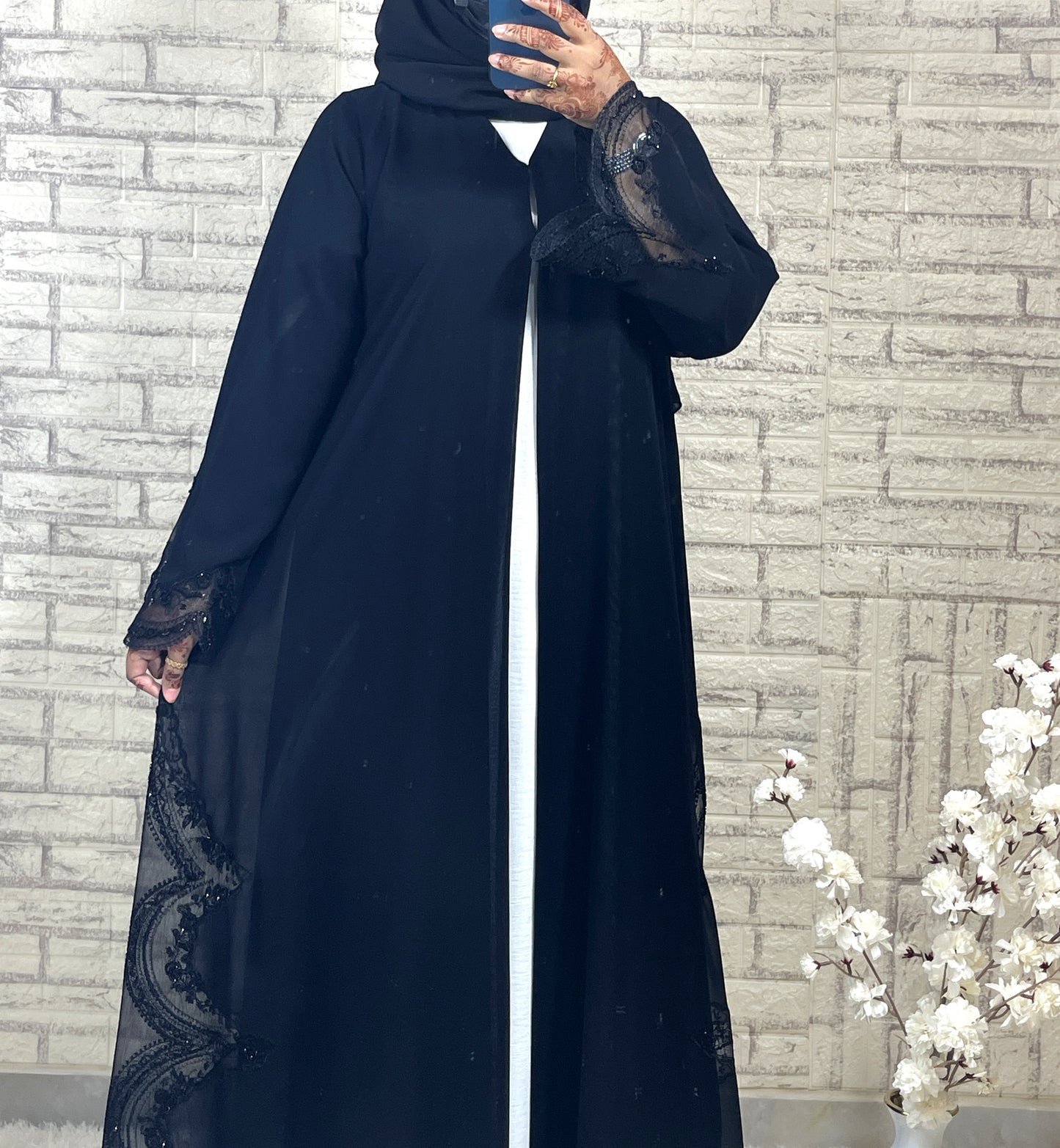 G015 Black Abaya Set