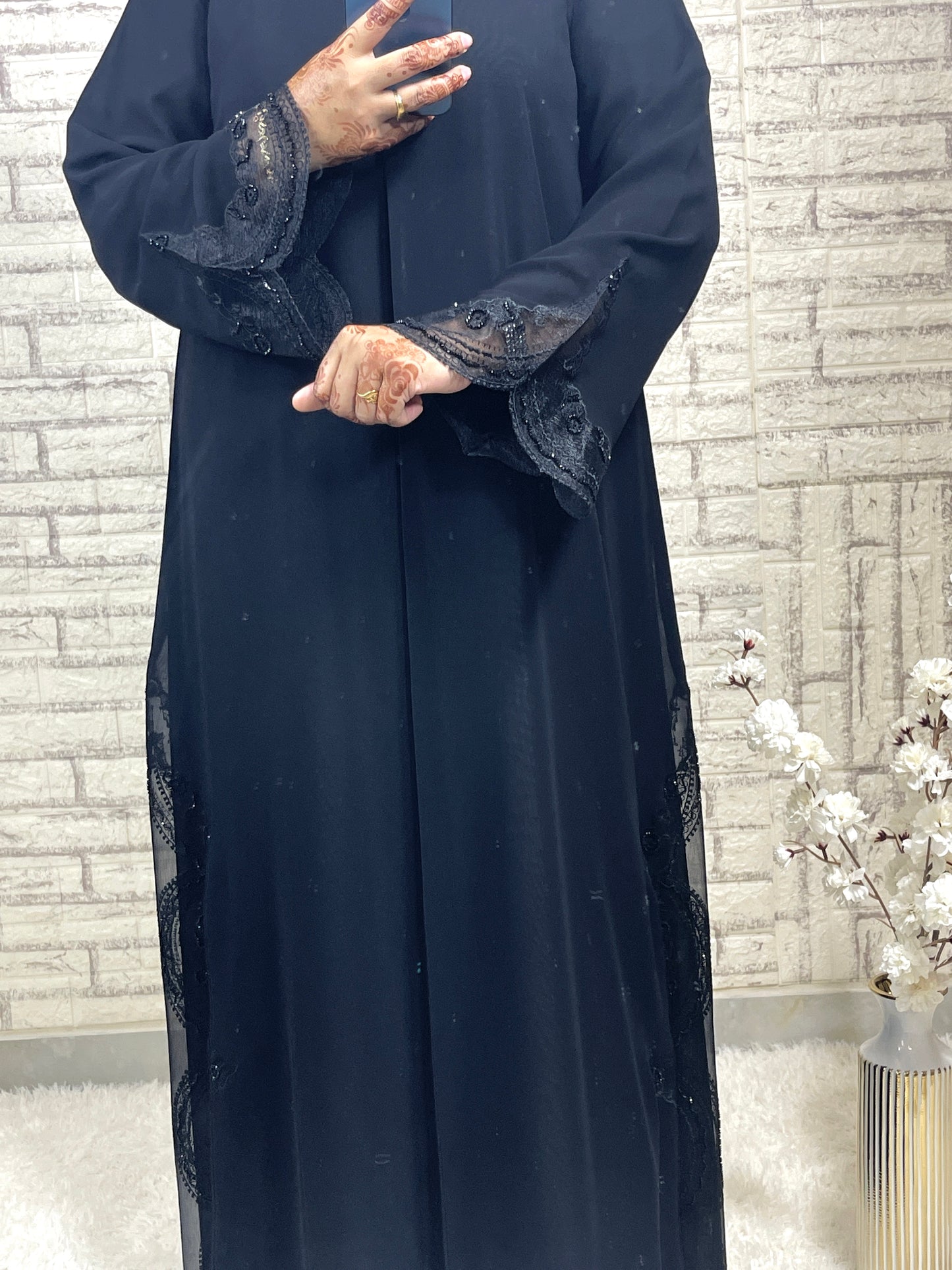 G015 Black Abaya Set