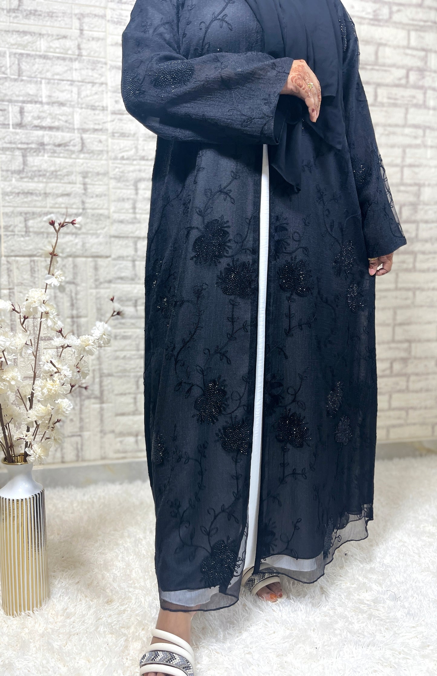 G016 Black Abaya Set