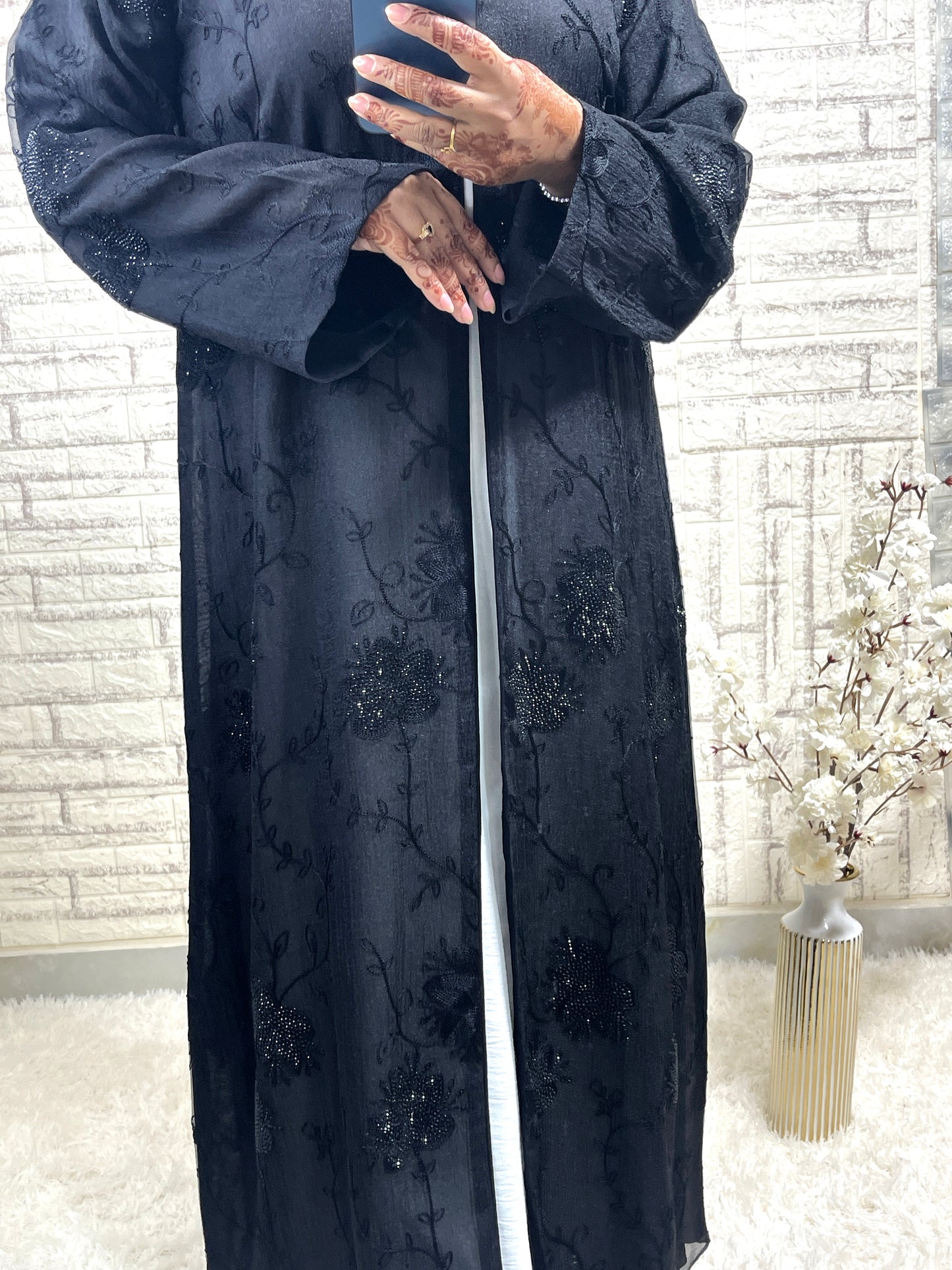 G016 Black Abaya Set