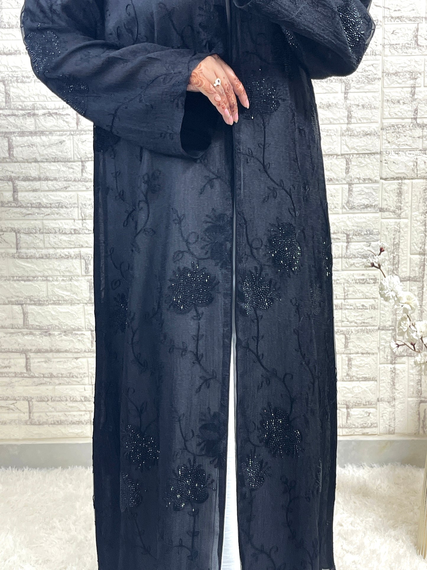 G016 Black Abaya Set