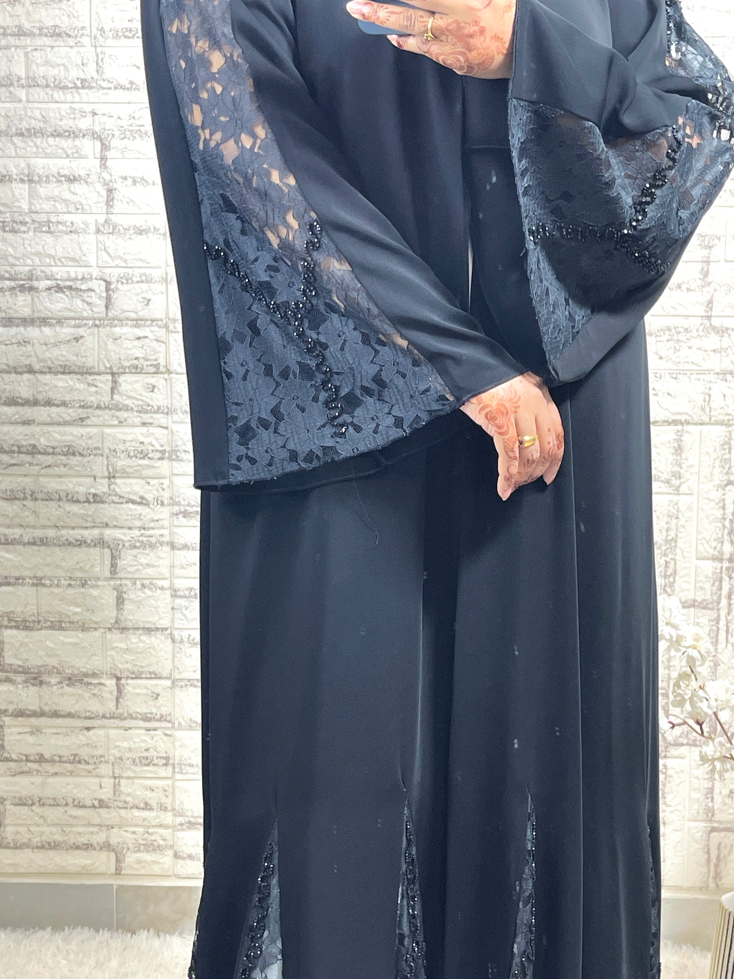 G014 Black Abaya set