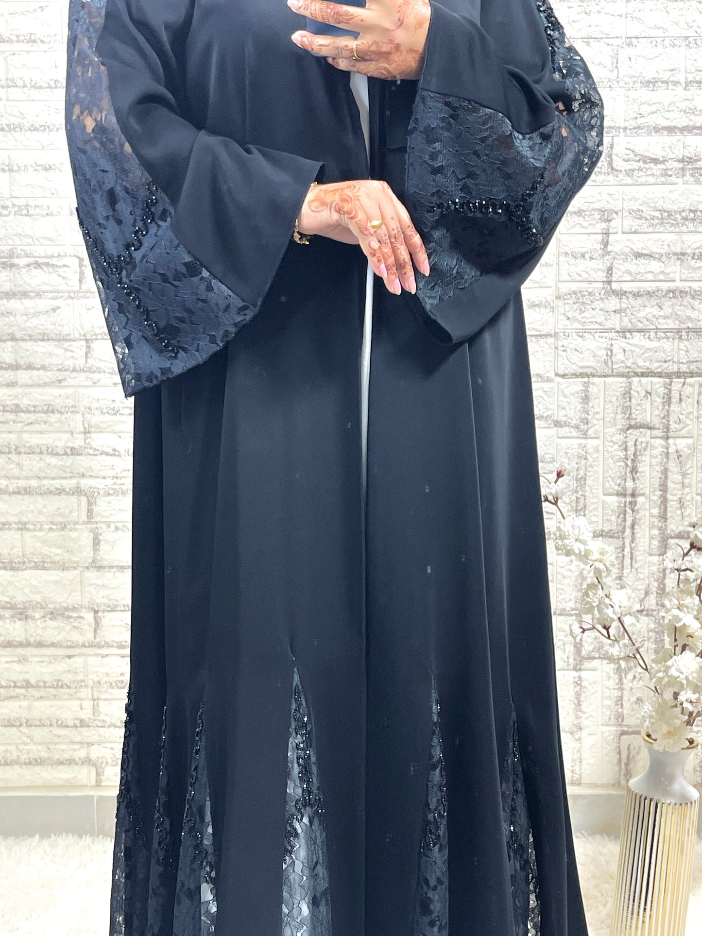 G014 Black Abaya set