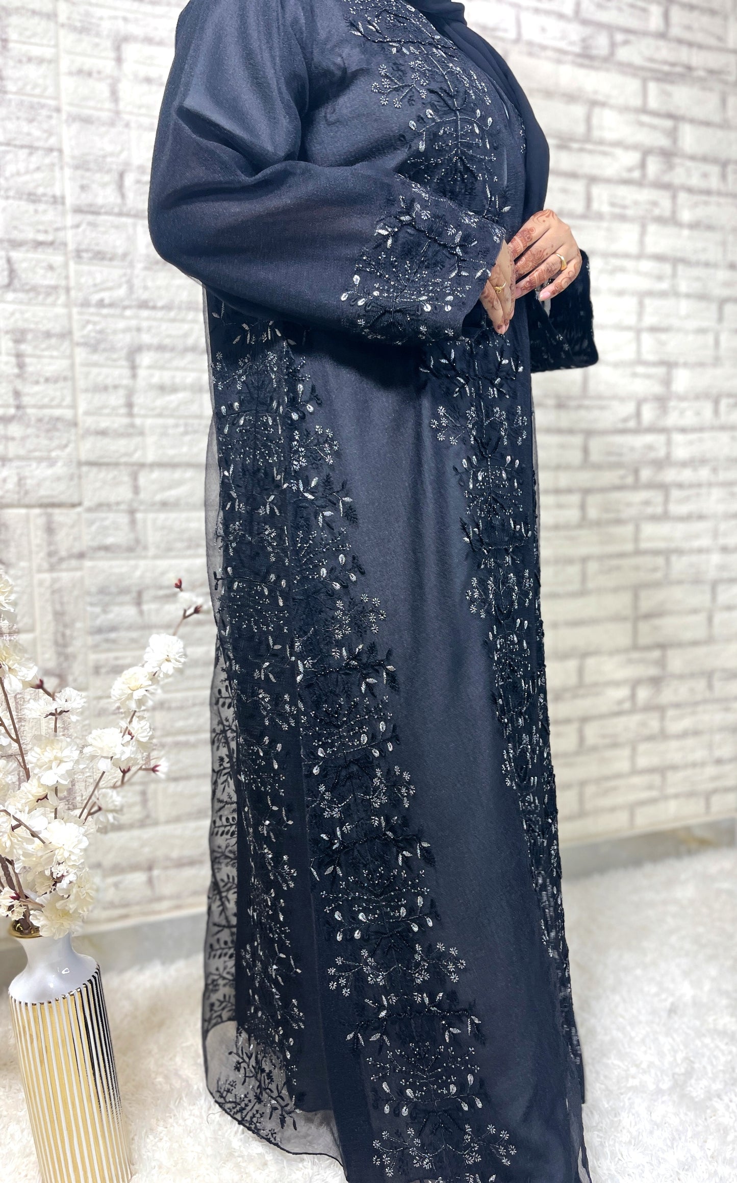 G013 Black Abaya set