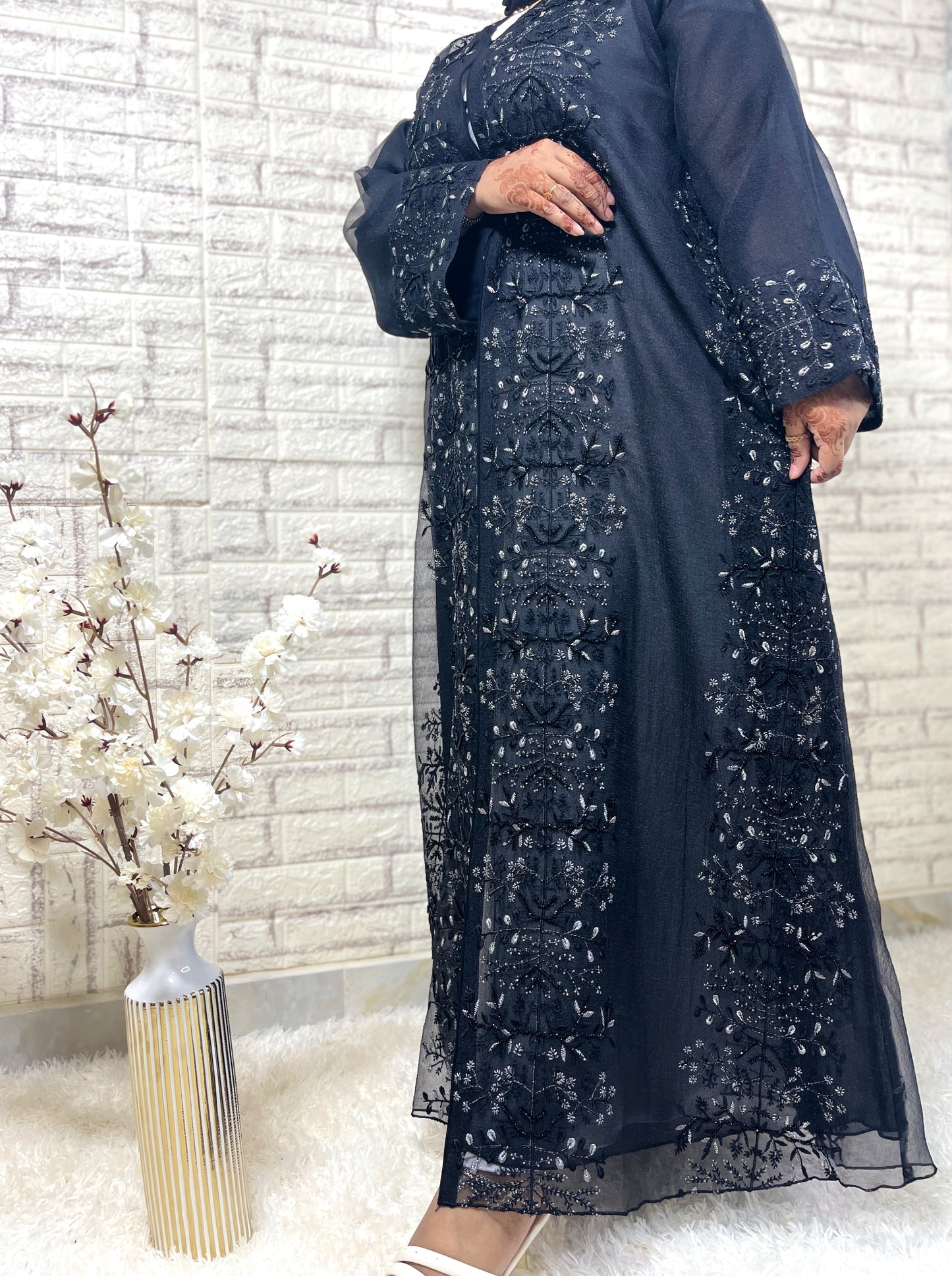 G013 Black Abaya set