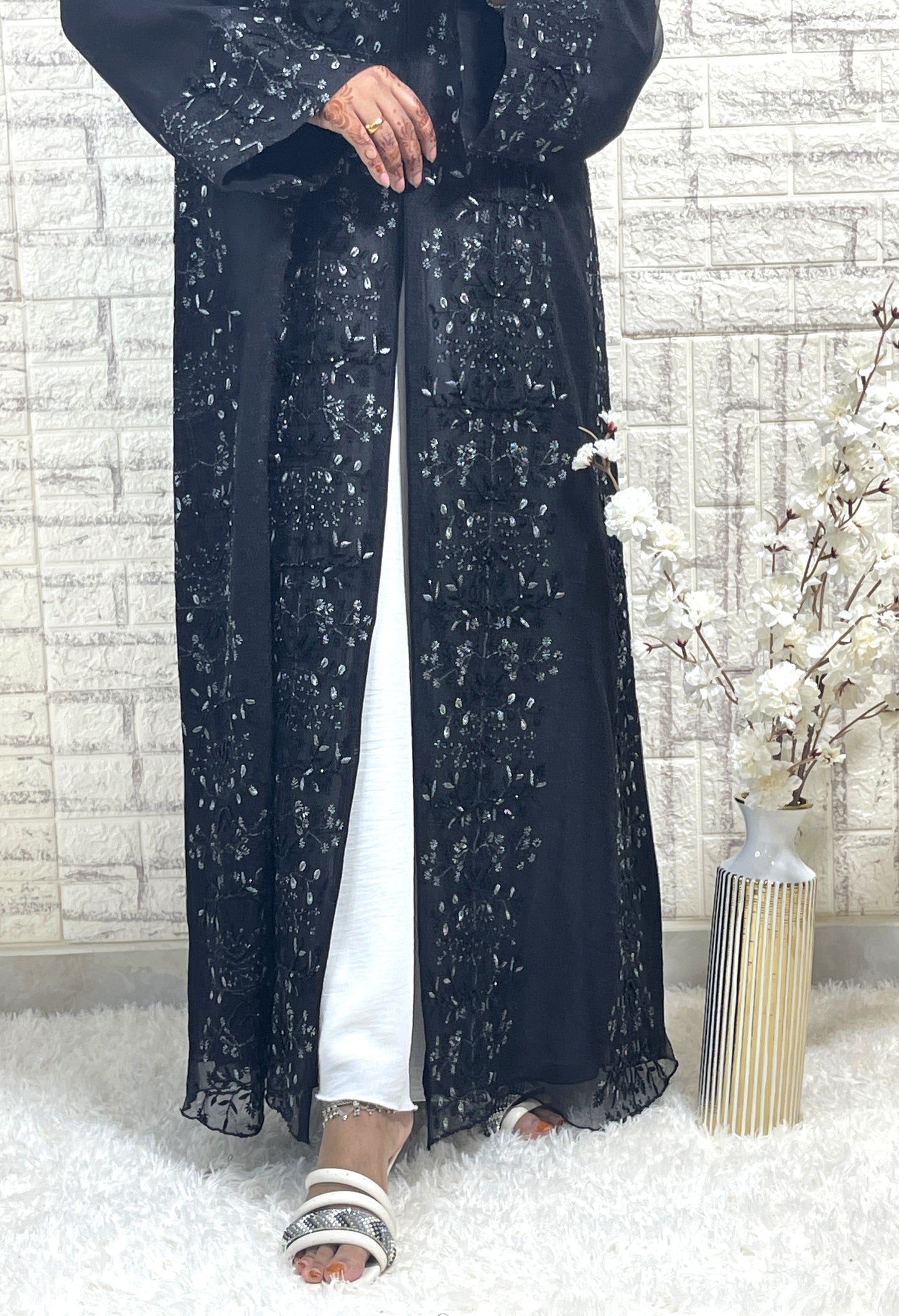 G013 Black Abaya set