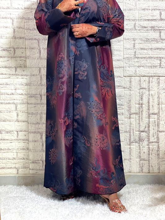 G018 Satin Abaya set