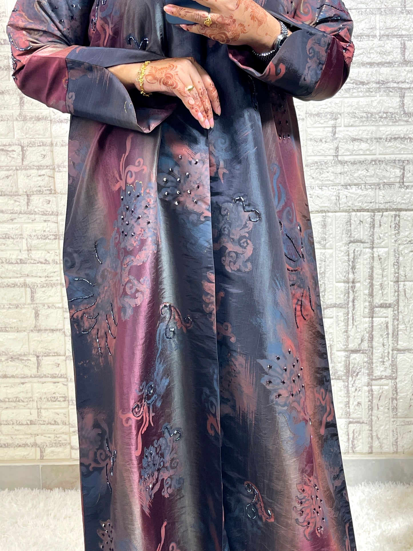 G018 Satin Abaya set