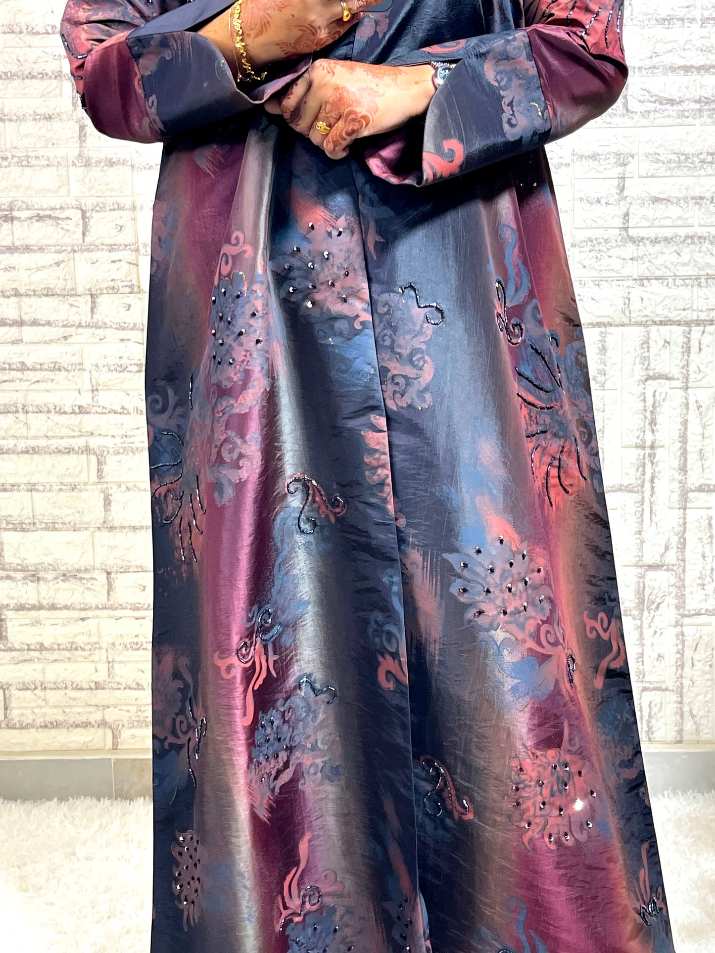 G018 Satin Abaya set