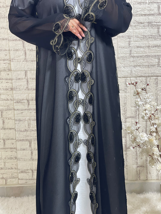 G028 Black Abaya Set