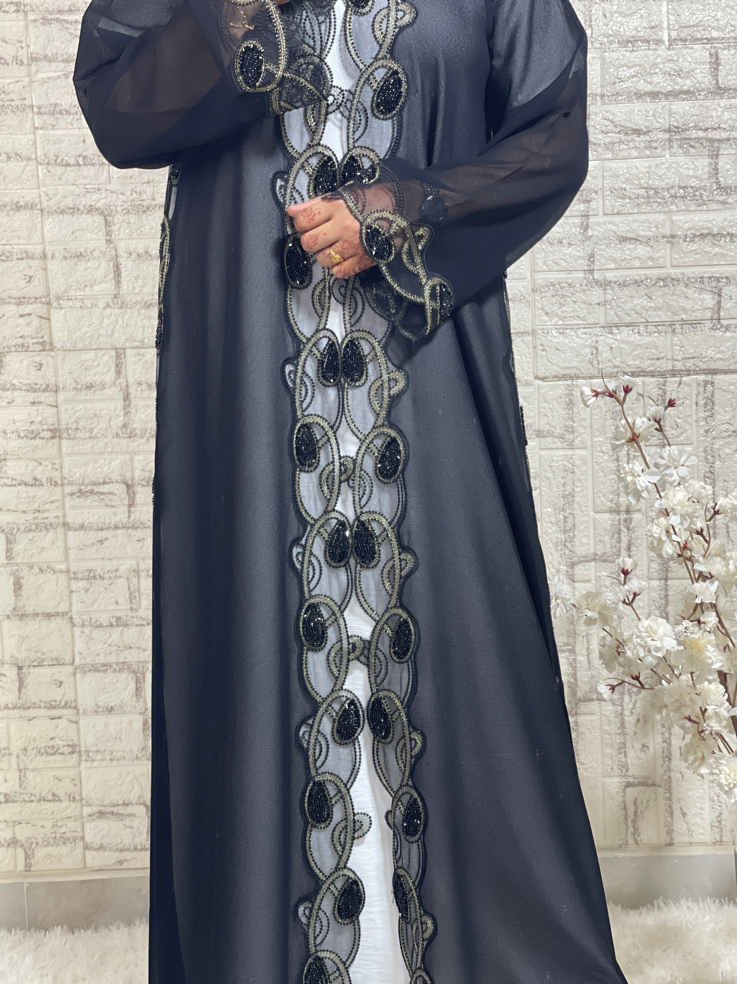 G028 Black Abaya Set