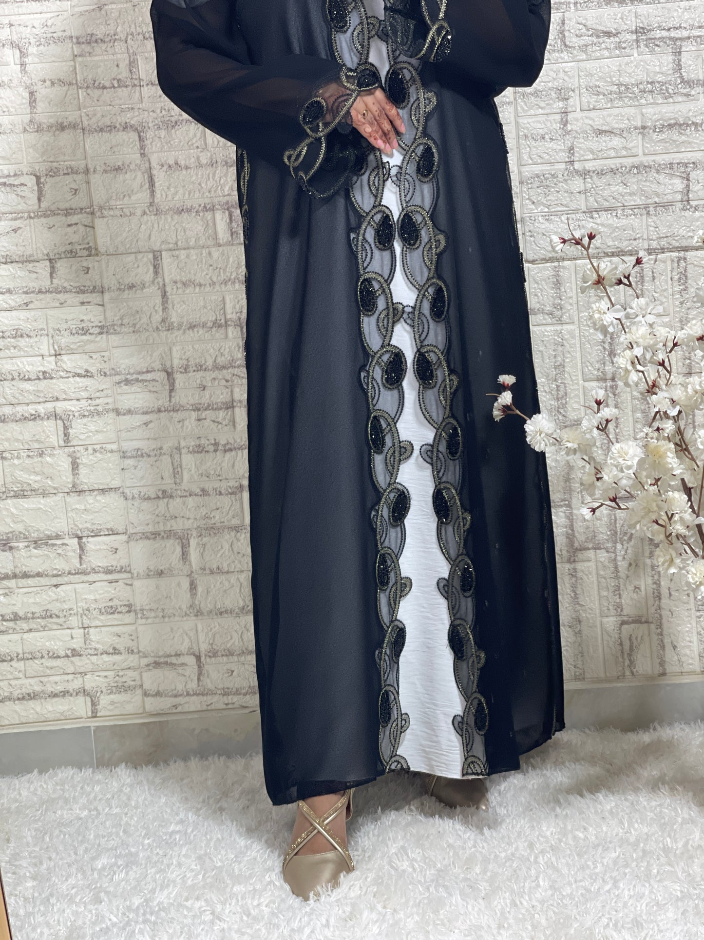 G028 Black Abaya Set