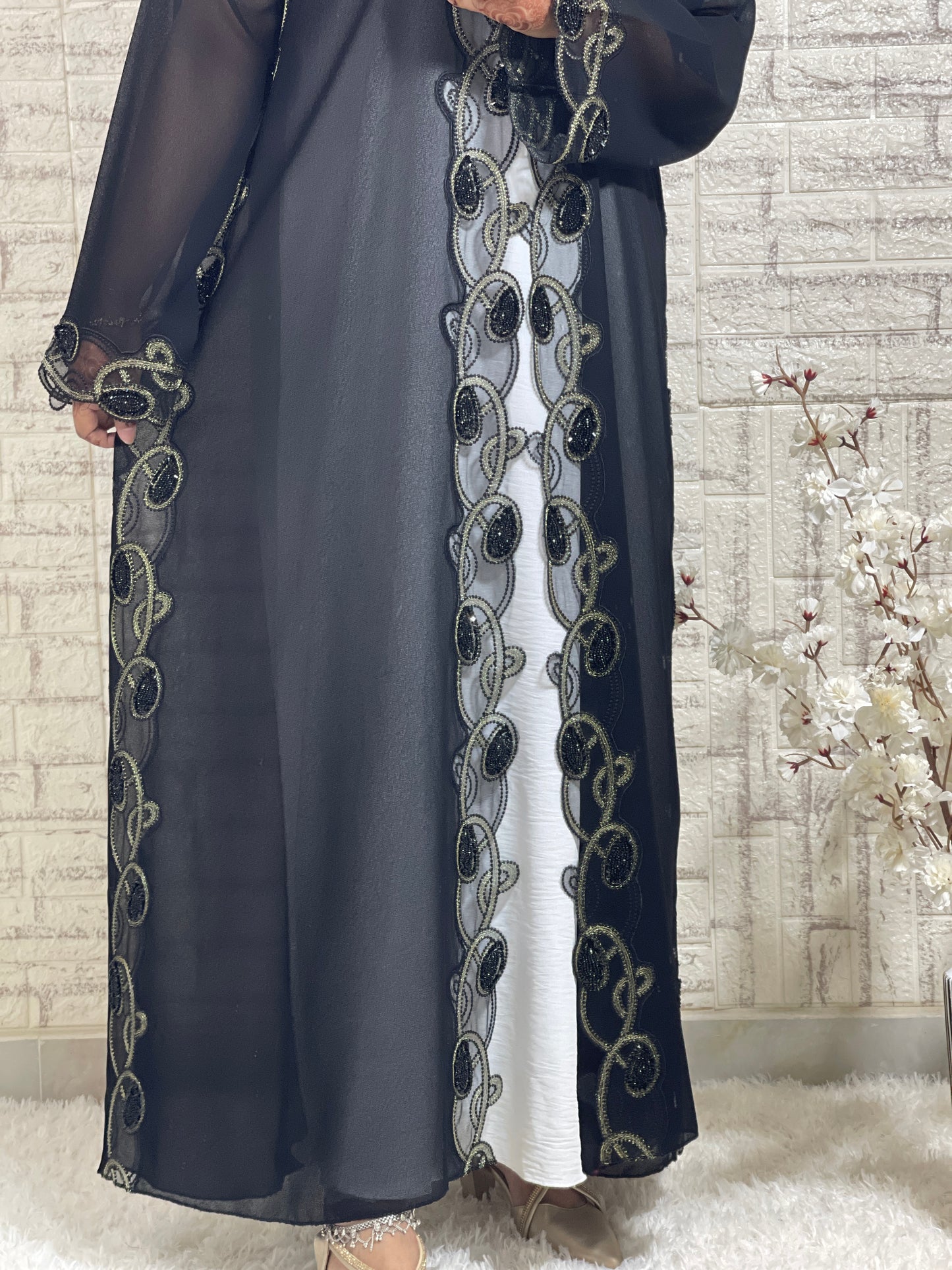 G028 Black Abaya Set