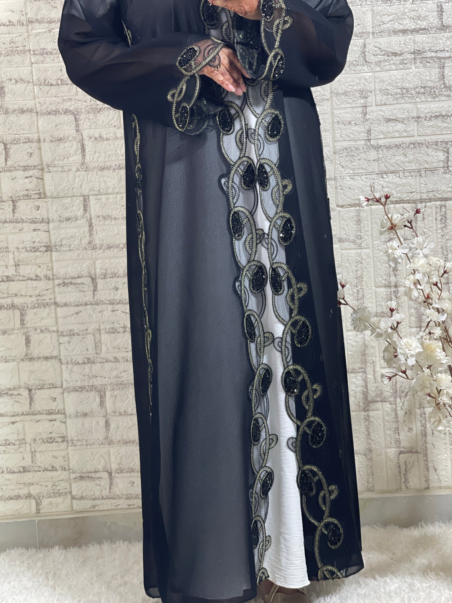 G028 Black Abaya Set