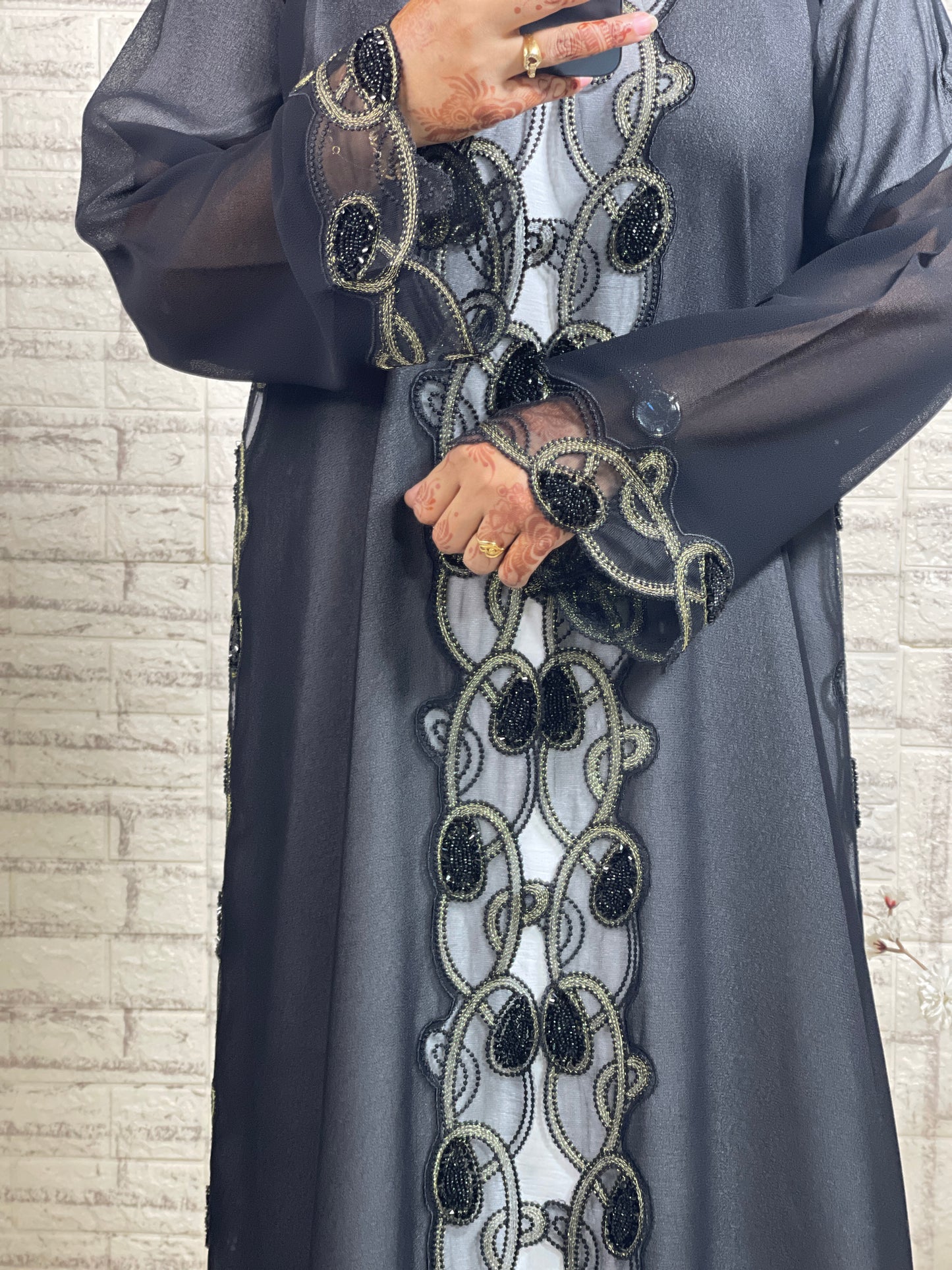 G028 Black Abaya Set