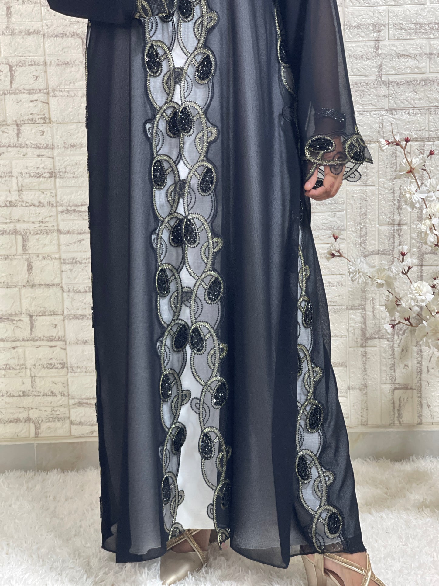 G028 Black Abaya Set